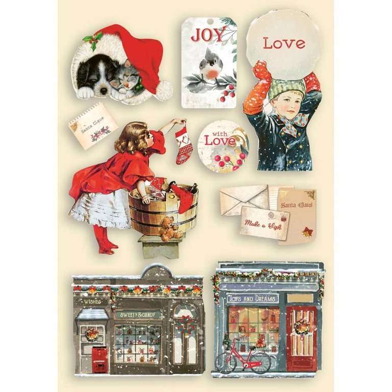 Stamperia A5 Wooden Romantic Christmas #107 - Bilde 1