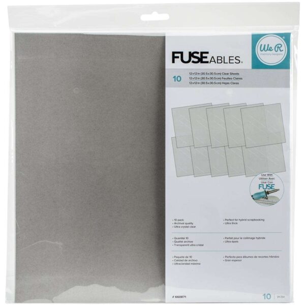 10781_image_25cd129a9f1cca71.jpg We R FUSEables Fuse Clear Sheets 12"X12" 10/Pkg