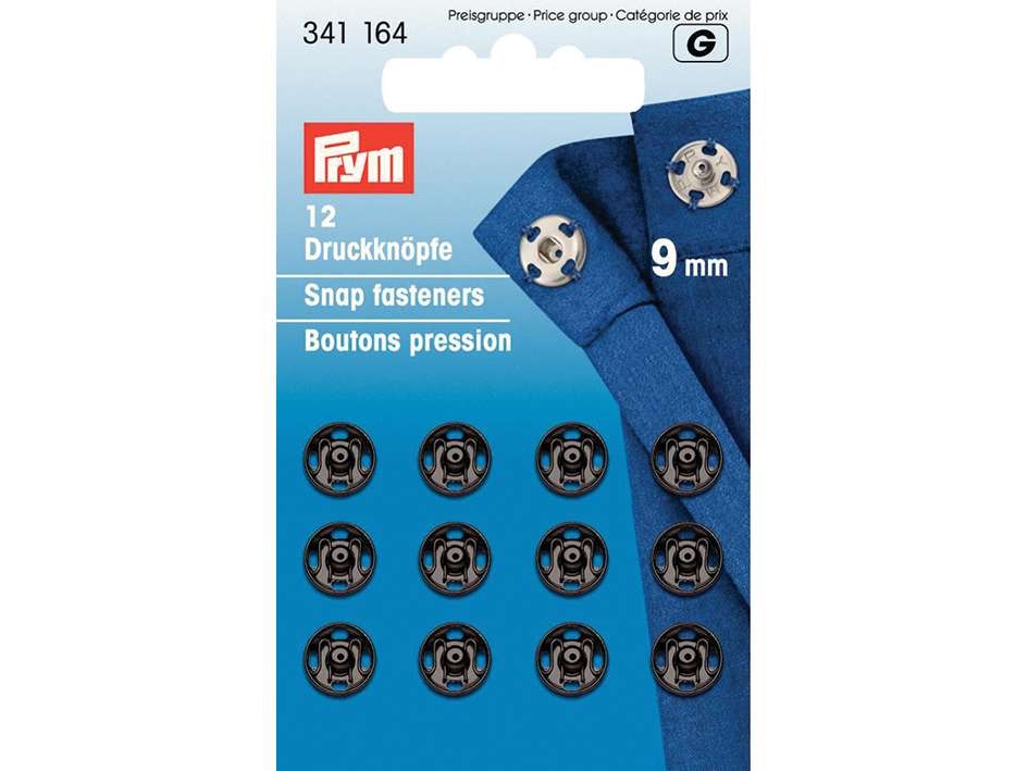 Prym Patentknapper 9mm 12stk – sort - Bilde 1