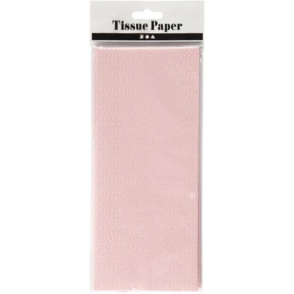 Silkepapir Rosa med prikker