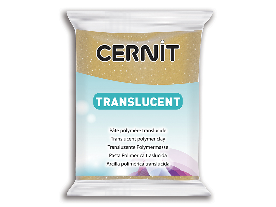 Cernit Translucent 56g – 050 Gull glitter - Bilde 1