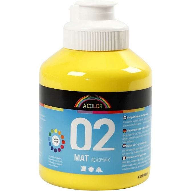 Akrylmaling 02 Primær Gul - Bilde 1