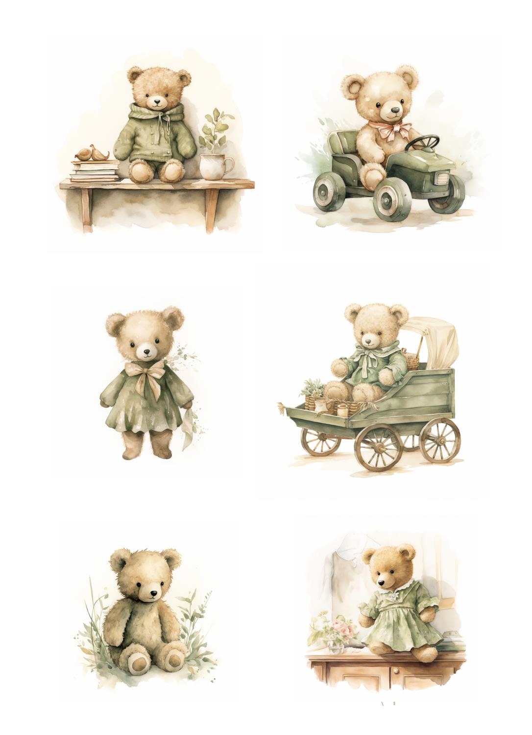 Reprint - Bear, A4 200 gsm,  Klippeark - Bilde 1