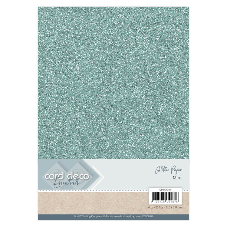 Glitter kartong A4 Mint - Bilde 1