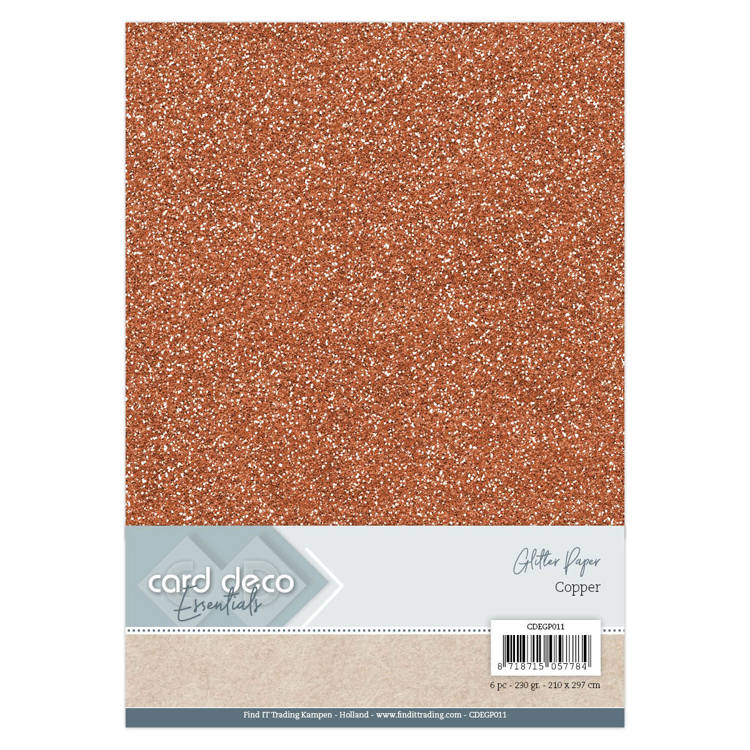 Glitter kartong A4 Copper - Bilde 1