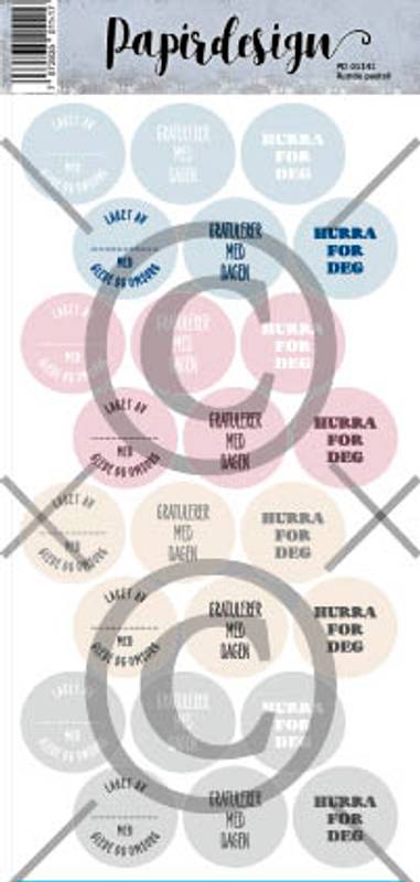 Papirdesign Klistremerke - Runde Pastell