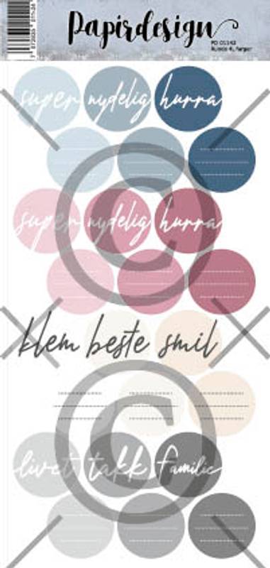 Papirdesign Klistremerke - Runde 4, farger