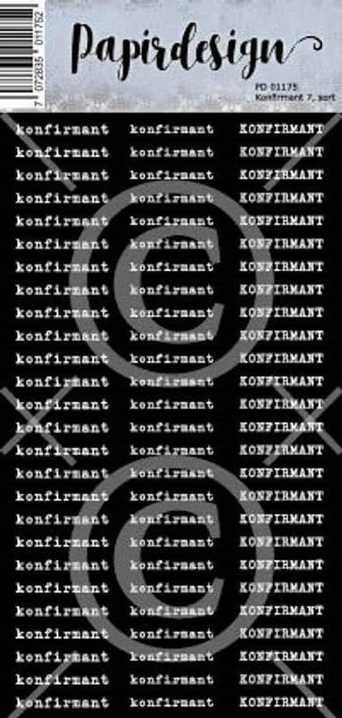 Papirdesign Klistremerke - Konfirmant, Sort