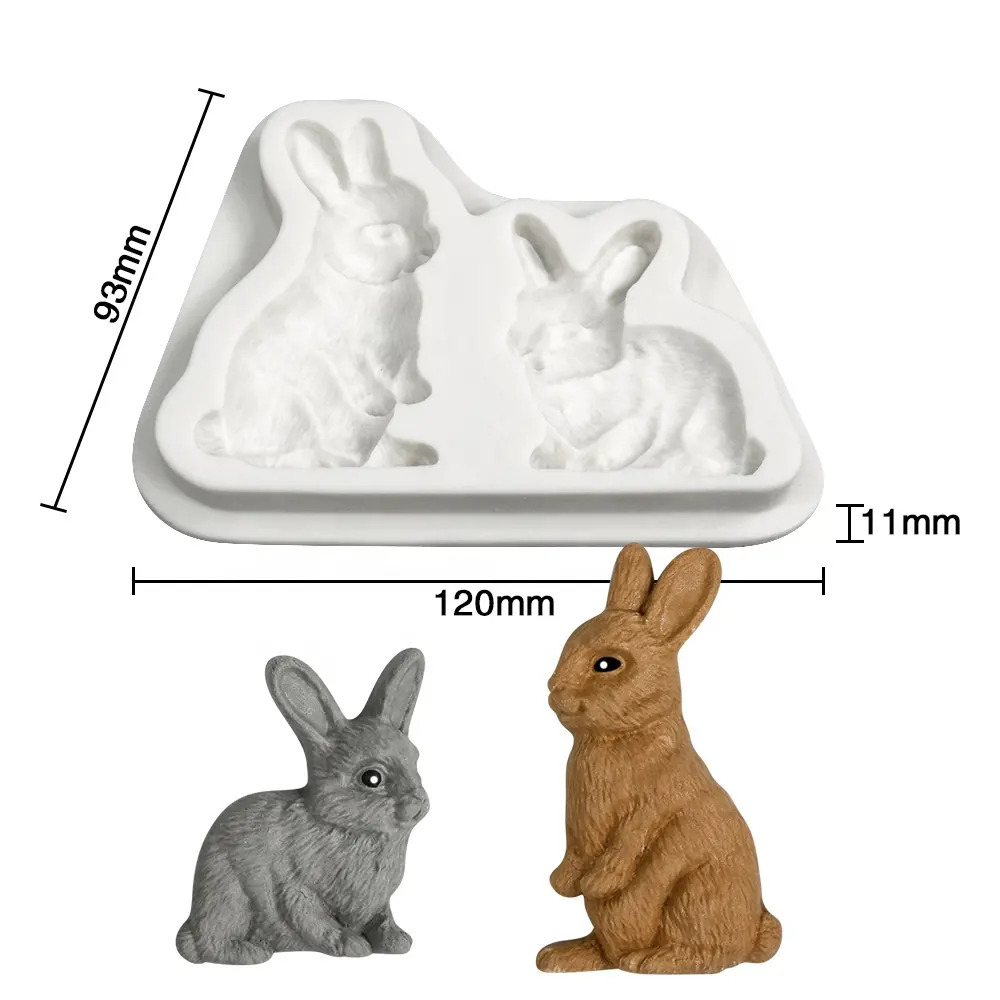 Silikon form - 2 Kaniner - Bilde 1