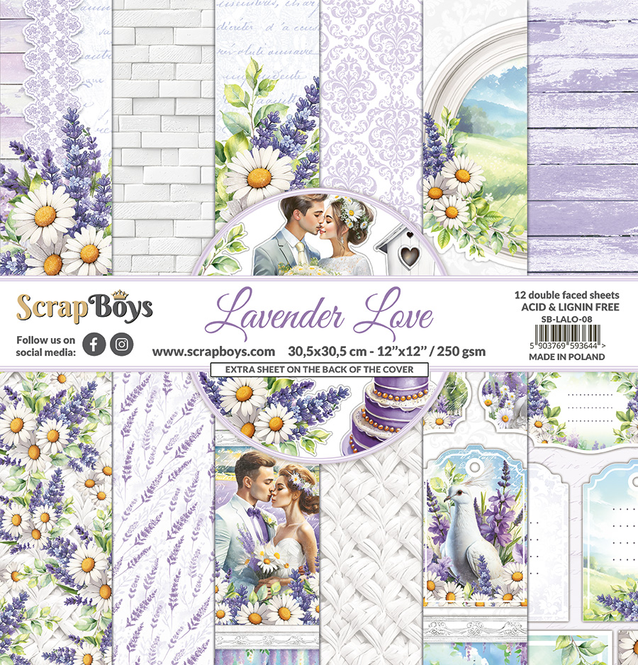 ScrapBoys Lavender Love SB-LALO-08 12x12 Blokk - Bilde 1