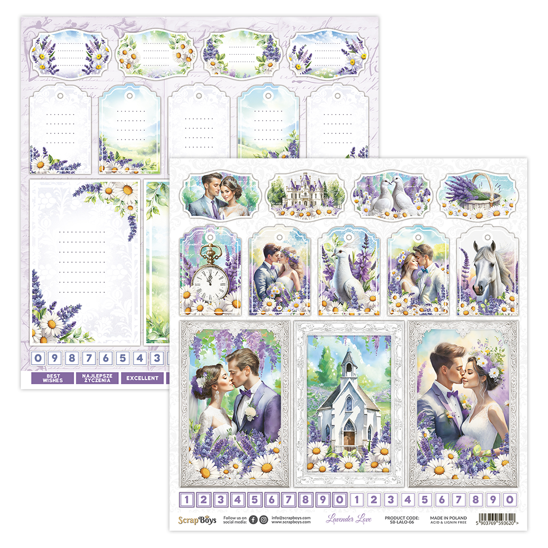 ScrapBoys Lavender Love SB-LALO-06 Bildeark - Bilde 1