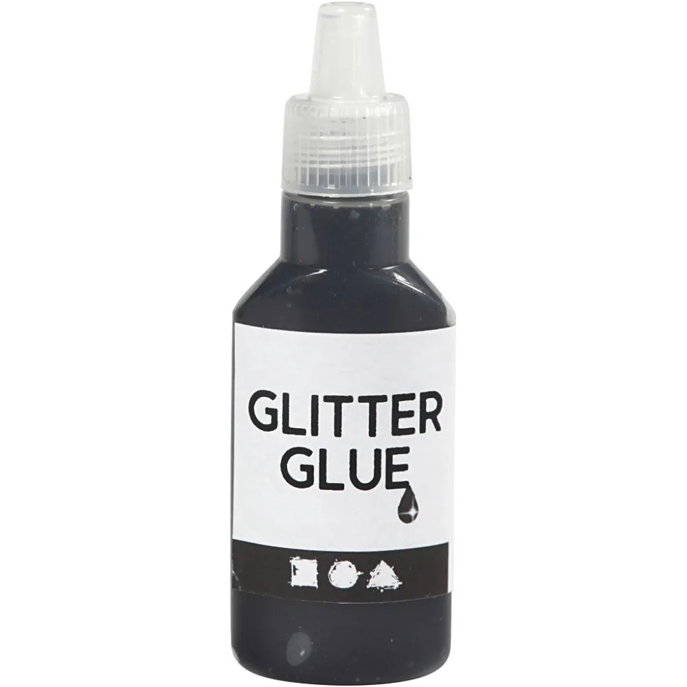 Glitterlim, Svart, 25 ml - Bilde 1