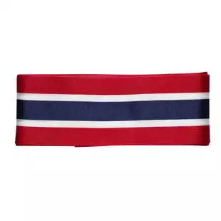 Norgebånd - Rødt, hvitt og blått, 3 m langt og 40 mm bredt