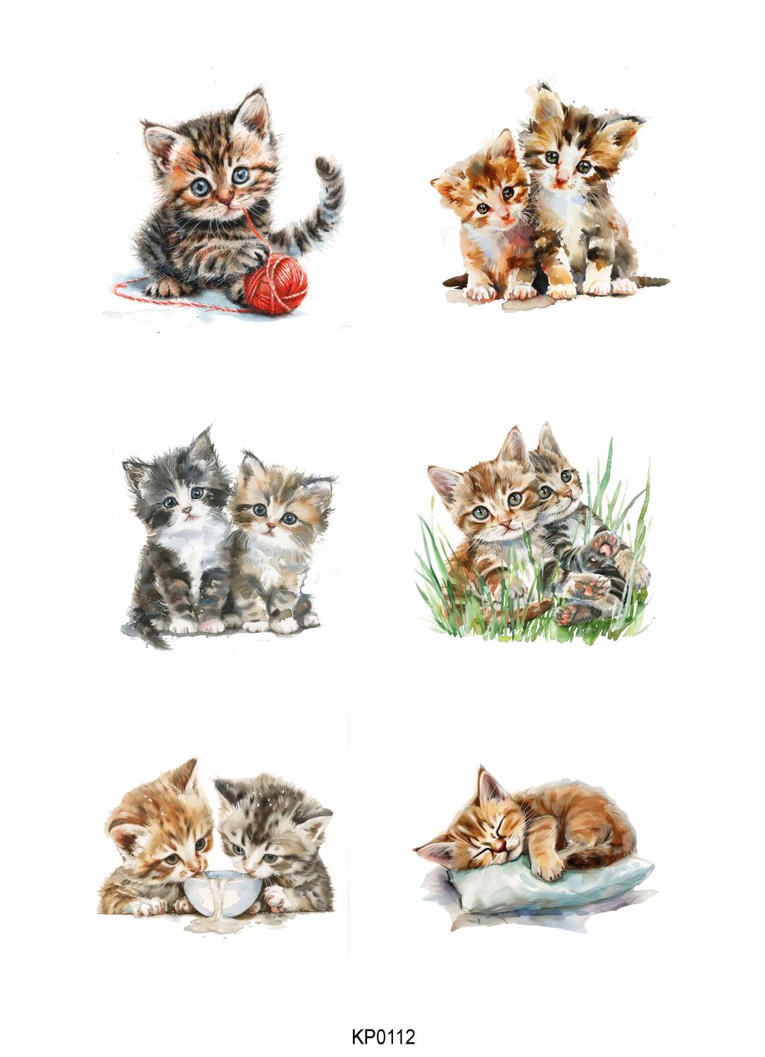Reprint - Kittens A4  Klippeark - Bilde 1