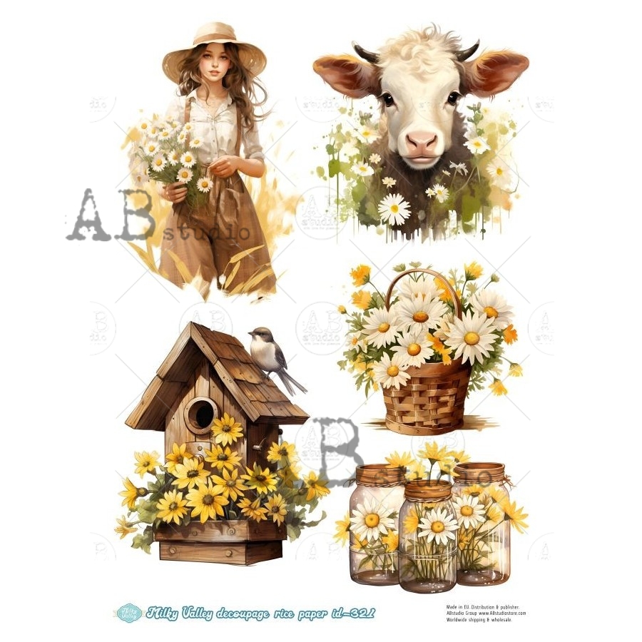 ABstudio Rispapir A4 Milky Valley ID-321 - Bilde 1