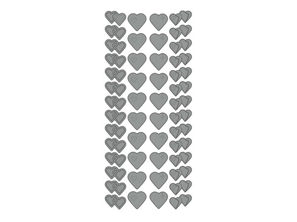 Klistremerker Hjerter tofarget Sølv