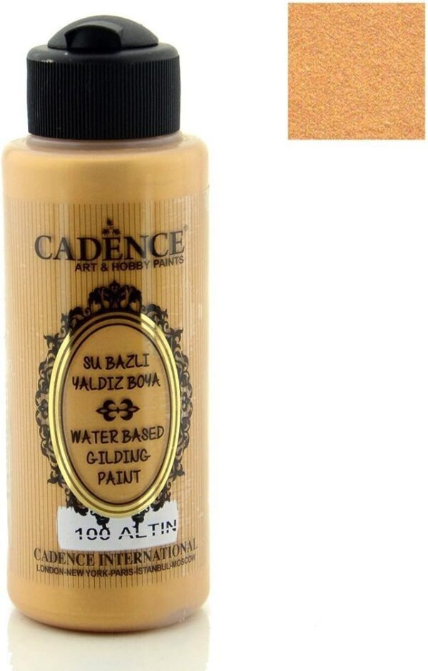 12627_image_1413d7e621b2543e.jpg Cadence Waterbased Gilding Metallic Paints - 100, Gold 120ml