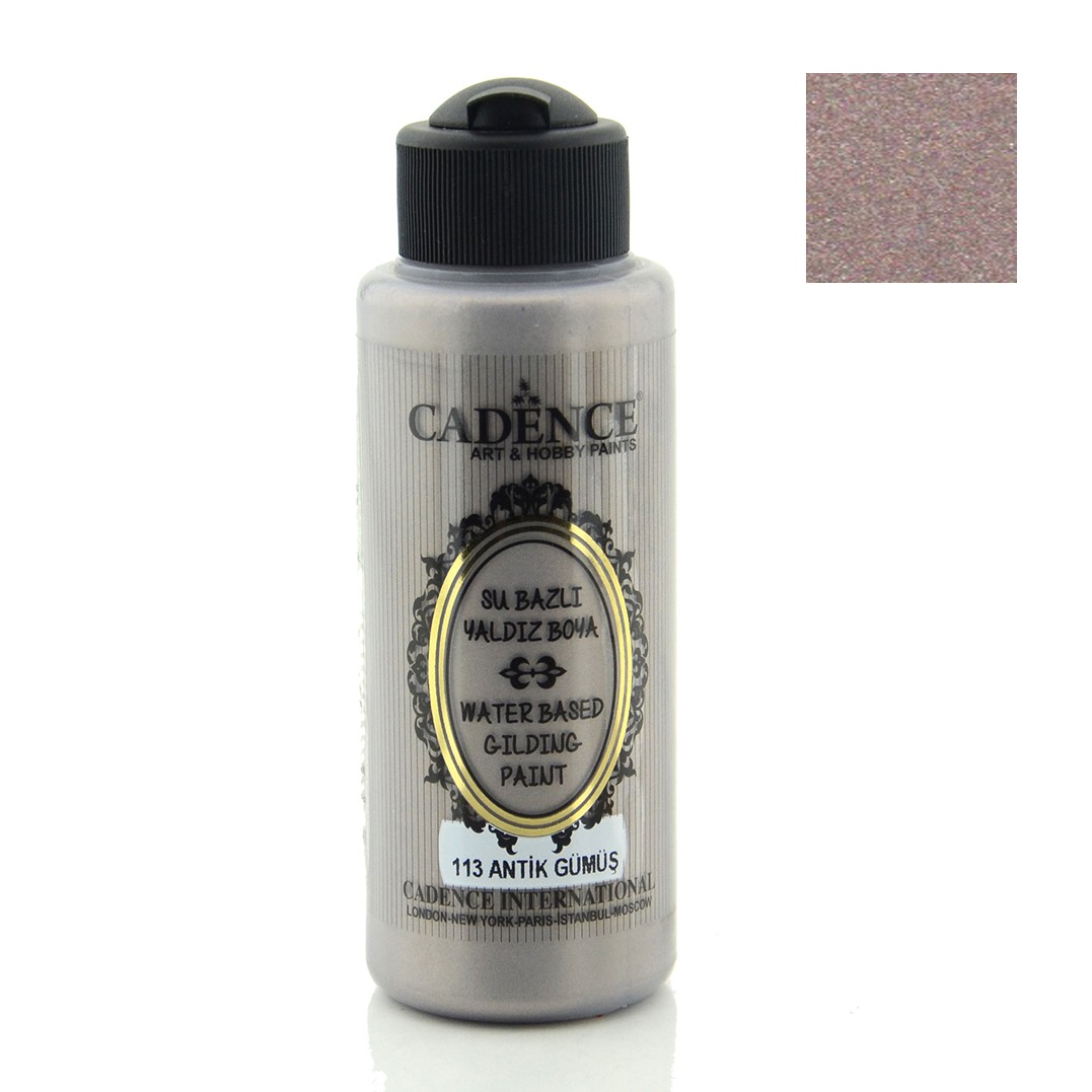 Cadence Waterbased Gilding Metallic Paints - 113, Antique Gumus 120ml - Bilde 1