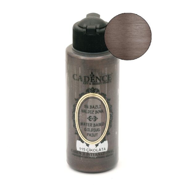 12630_image_21d3536fa630984b.jpg Cadence Waterbased Gilding Metallic Paints - 115, Chocolate 120ml