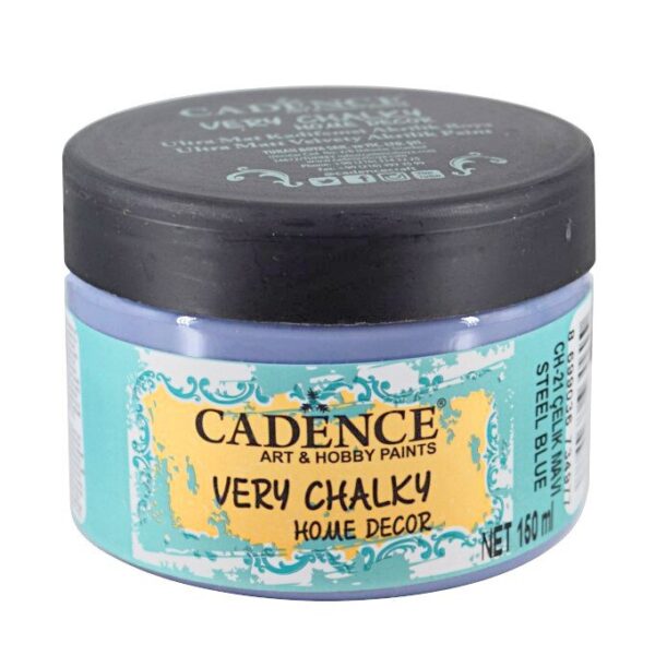 12692_image_e08f17fff3e892d3.jpg Cadence Very Chalky Home Decor Ultra Matt Velvety Acrylic Paint - CH-21 Steel Blue, 150ml