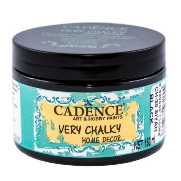 12697_image_20a1d657a82a7e48.jpg Cadence Very Chalky Home Decor Ultra Matt Velvety Acrylic Paint - CH-30 Black, 150ml