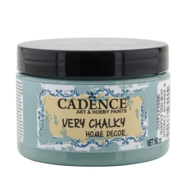 12698_image_3d1211db873d72a1.jpg Cadence Very Chalky Home Decor Ultra Matt Velvety Acrylic Paint - CH-36 Green Atlantic, 150ml