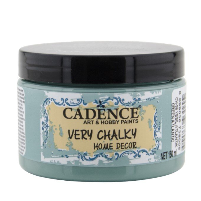 Cadence Very Chalky Home Decor Ultra Matt Velvety Acrylic Paint - CH-36 Green Atlantic, 150ml - Bilde 1