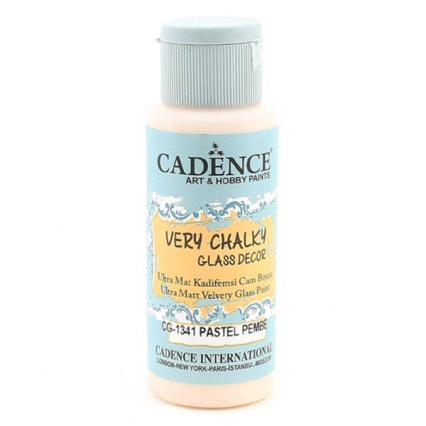 12711_image_d9f593e1027cc08d.jpg Cadence Very Chalky Glass Decor Ultra Matt Velvety Paint - CG-1341 Pastel Pink, 59 ml