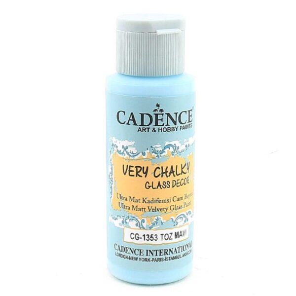 12714_image_5f9dacb126062f0a.jpg Cadence Very Chalky Glass Decor Ultra Matt Velvety Paint - CG-1353 Powder Blue, 59 ml