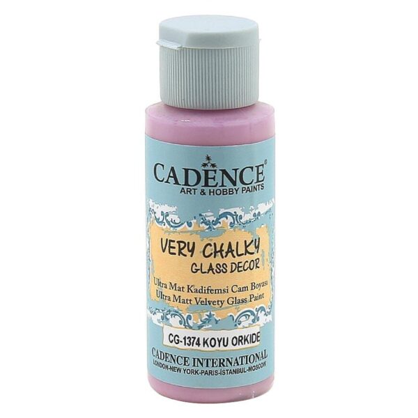 12717_image_245b3d70b88d3742.jpg Cadence Very Chalky Glass Decor Ultra Matt Velvety Paint - CG-1374 Dark Orchide, 59 ml