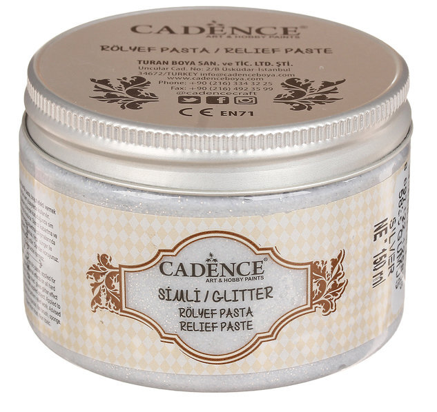 Cadence Glitter Relief paste - 5835 Silver - Bilde 1