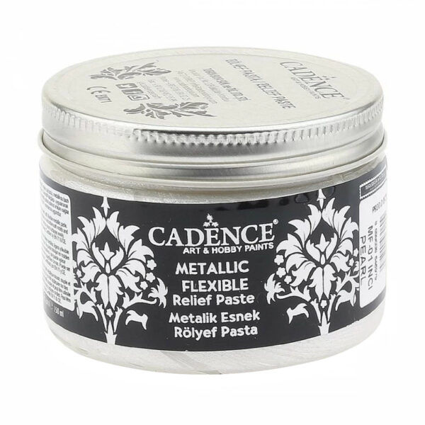 12745_image_77da892256fcd743.jpg Cadence Metallic Flexible Relief paste - MF-01 Pearl, 150ml