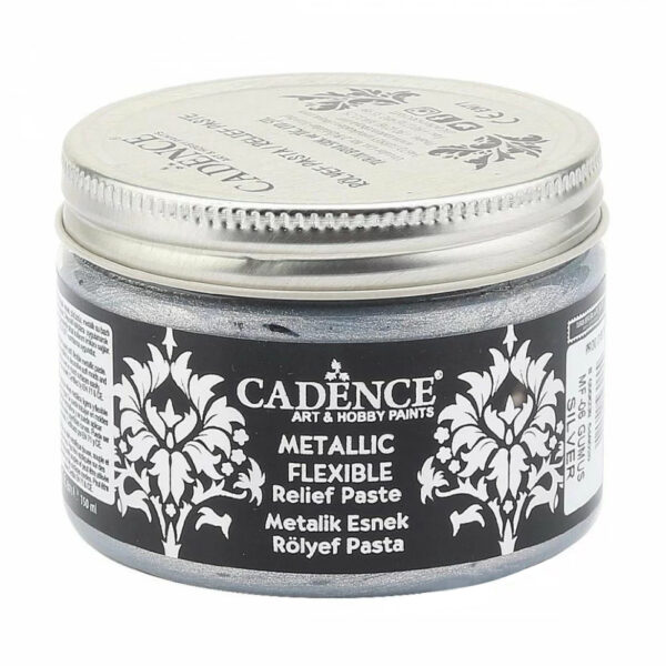 12750_image_e8e4d709b41c8594.jpg Cadence Metallic Flexible Relief paste - MF-06 Silver, 150ml