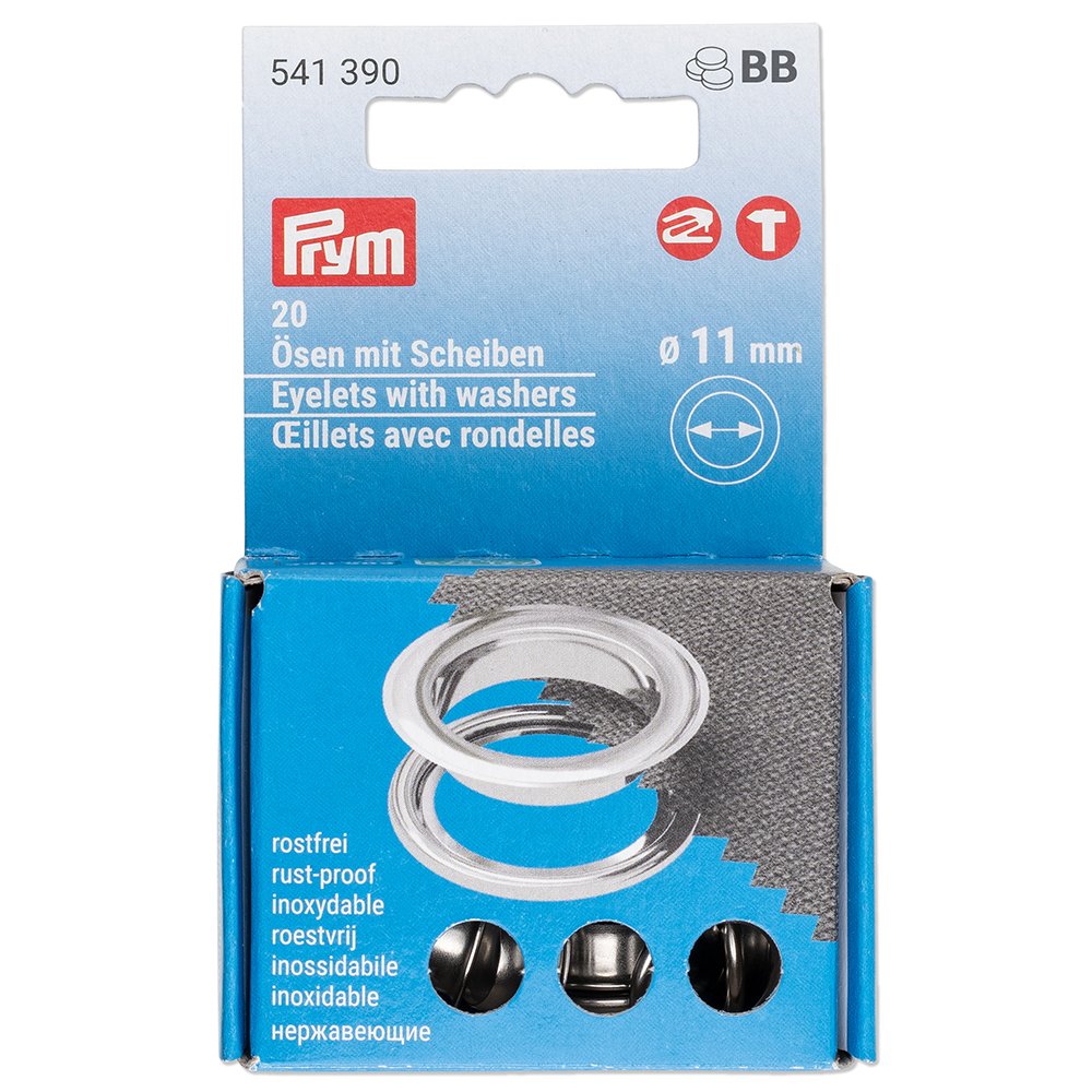 Prym Maljer m/skiver 11mm – 20stk – Sølv - Bilde 1
