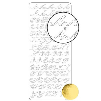 Klistremerke Gull Alfabet