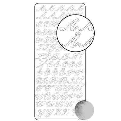 Klistremerke Sølv Alfabet