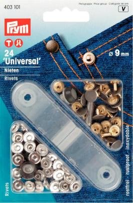 Nagler messing sølvmaling/forgylt 9 mm 24 stk