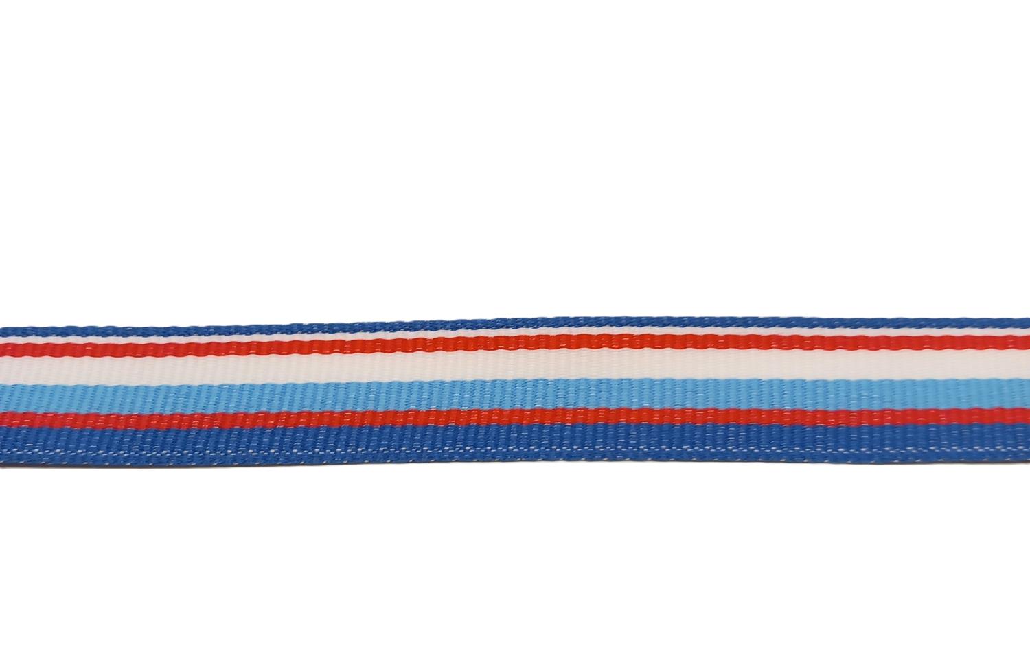 Bånd Rød/Blå/Hvit striper 15mm - Bilde 1