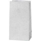 Papirpose, H: 17 cm, 6x9 cm, 120 g, Sølv, 8 Stk.