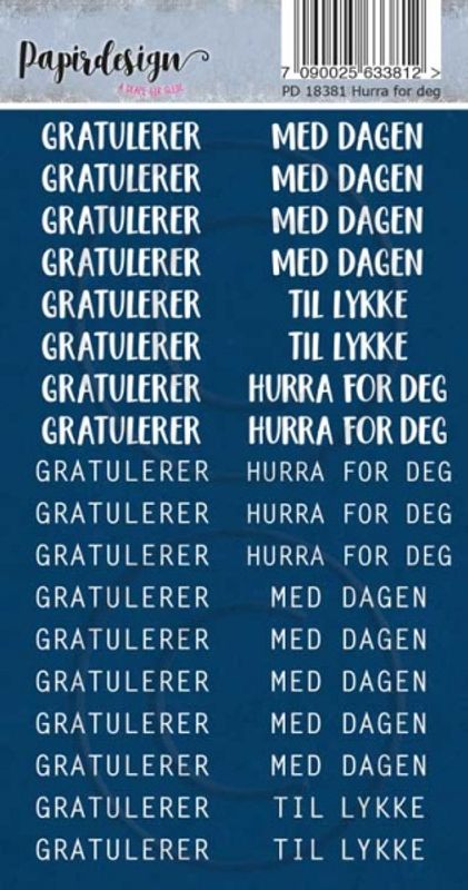 Papirdesign klistremerke Hurra for deg
