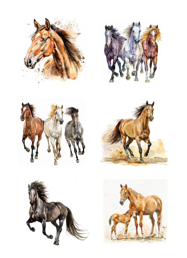 Reprint  Horses - A4 klippeark