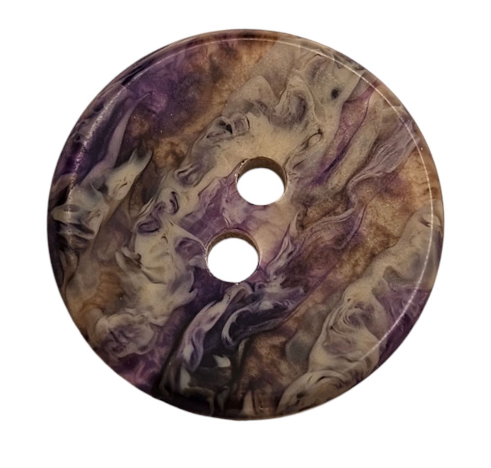 Knapp, 2 hull, 20mm, Lilla - Bilde 1