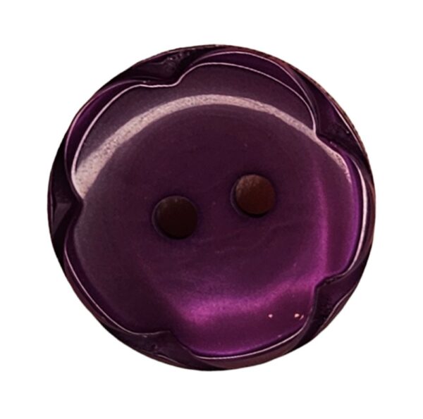 Knapp, 2 hulls,18mm Blomst Lilla