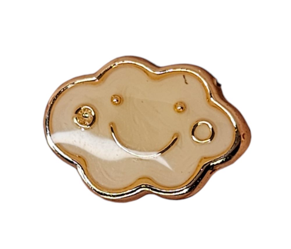 Knapp,  12mm Sky, sølv/gul - Bilde 1