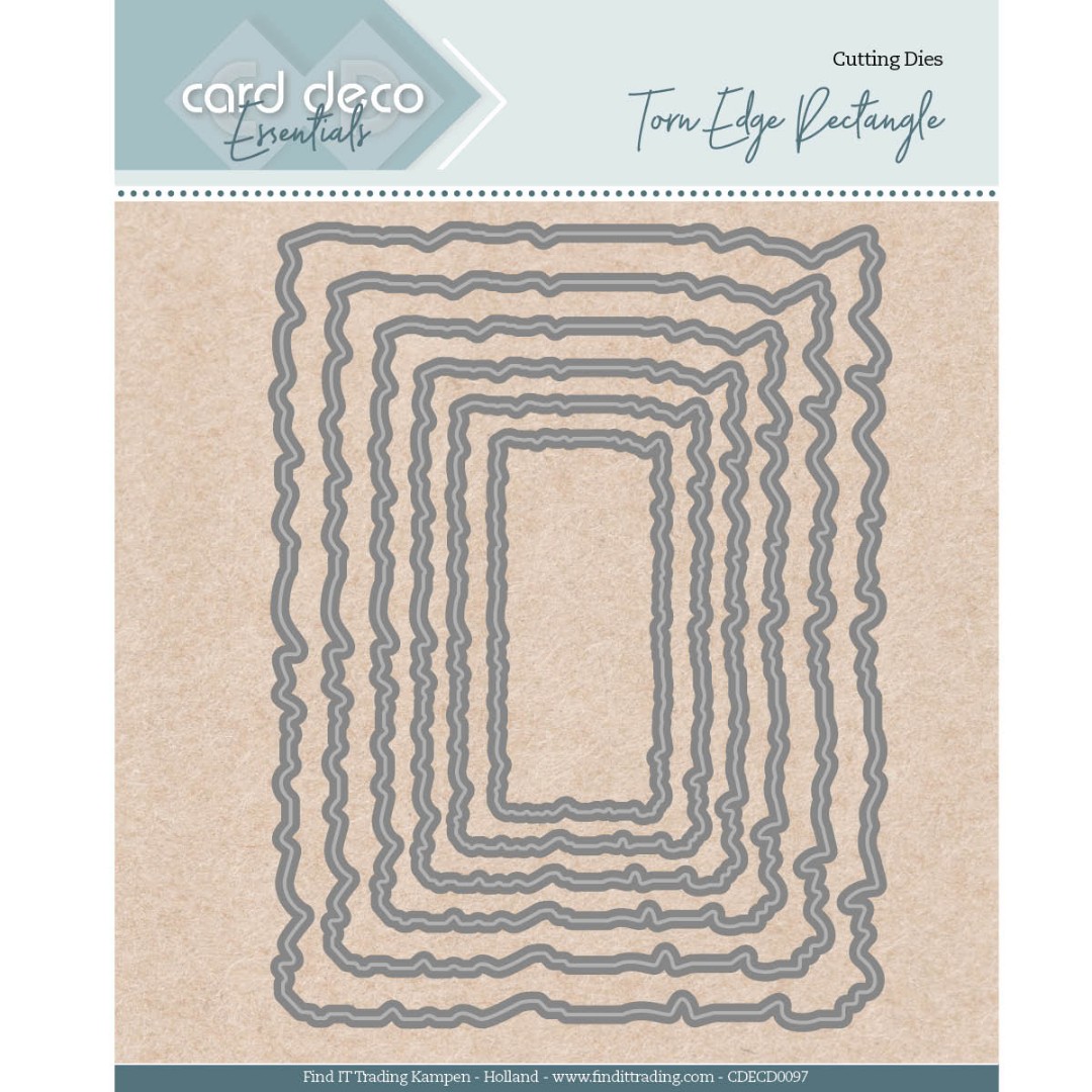 Card Deco Essentials Dies - Nesting Torn Edge Rectangle - Bilde 1
