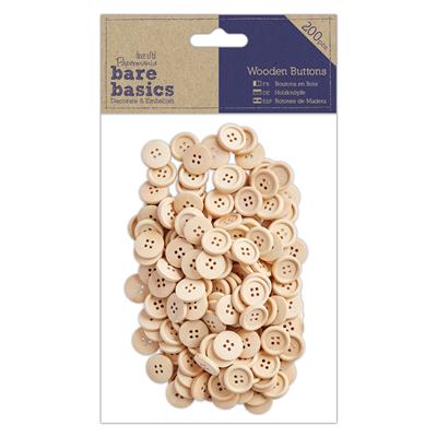 Papermania Bare basic - Wooden Buttons 1stk