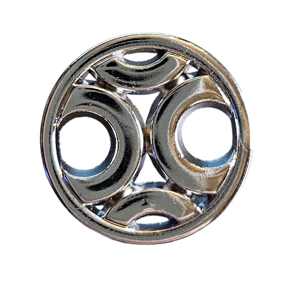 Knapp m/ring Metall 23mm Sølv - Bilde 1