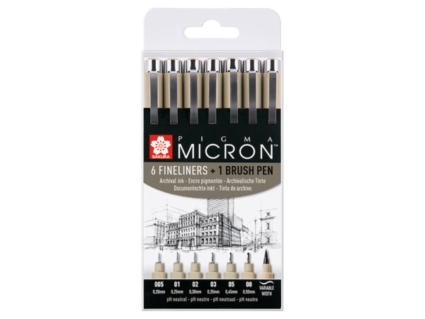 13530_image_7918f52f5f0331bc.jpg Sakura Pigma Micron Sett Sort 6 +1 Brush