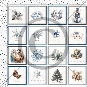 Papirdesign Vintertid-Juleminne, blå