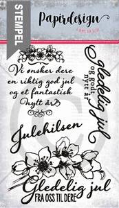 Papirdesign Stempel Julerose